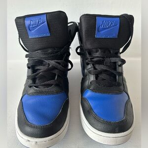 Men’s size 9.5 Blue with black swoosh Ebernon Mid 'Black Game Royal” sneakers